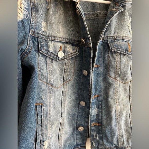 Crave Fame by Almost Famous Distressed Jean Jacket - Picture 5 of 5